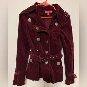 Betsey Johnson Burgundy blazer/ jacket with Button Accents